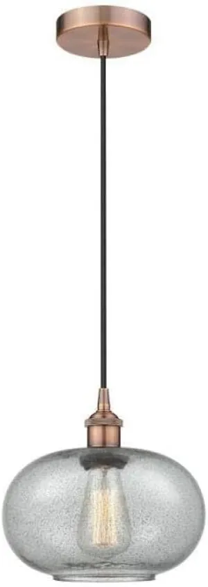 Lighting Gorham - 1 Light Cord Hung Mini Pendant in Industrial Style-10.75 Inches Tall and 9.5 Inches Wide-Antique Copper Finish-
