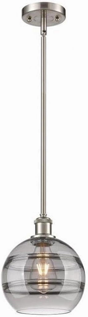 Lighting Rochester - 1 Light Stem Hung Mini Pendant in Industrial Style-9.88 Inches Tall and 8 Inches Wide-Brushed Satin Nickel F