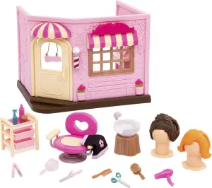 Li’l Woodzeez – Toy Hair Salon - Dollhouse Playset with Accessories - Pretend Play for Kids Age 3  - Baabaa Spa & Hair Salon
