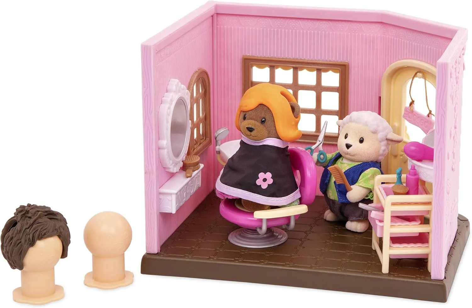 Li’l Woodzeez – Toy Hair Salon - Dollhouse Playset with Accessories - Pretend Play for Kids Age 3  - Baabaa Spa & Hair Salon