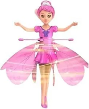 Little Flying Fairy Levitation Girl Dancing Sensory Toy - Cute Gesture Sensing Toy for Children- Inductive Aircraft with Sensors - Mini Flying Toy Helicopter-Pink