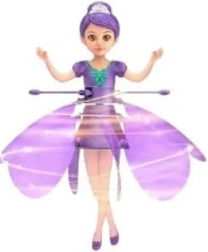 Little Flying Fairy Levitation Girl Dancing Sensory Toy - Cute Gesture Sensing Toy for Children- Inductive Aircraft with Sensors - Mini Flying Toy Helicopter-Purple