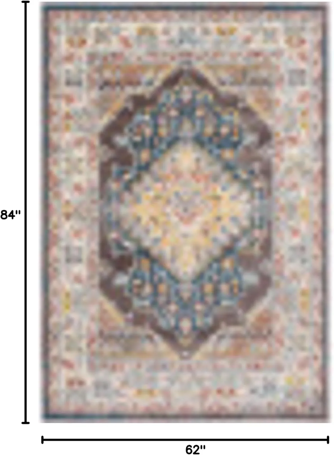 Livabliss Anja Oriental Medallion Area Rug,5'2" x 7',Dark Brown