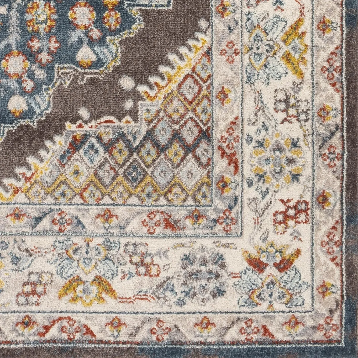 Livabliss Anja Oriental Medallion Area Rug,5'2" x 7',Dark Brown