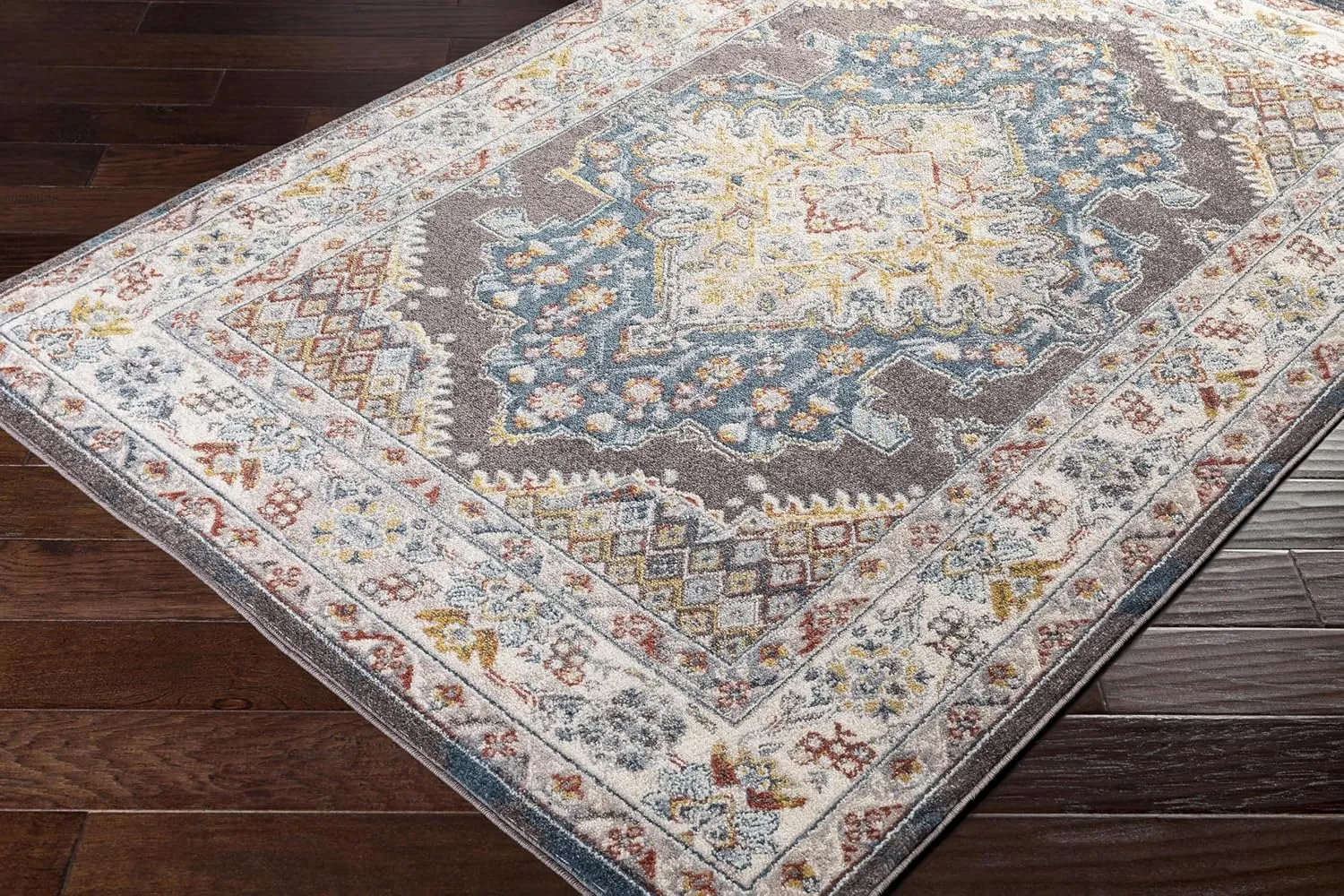 Livabliss Anja Oriental Medallion Area Rug,5'2" x 7',Dark Brown