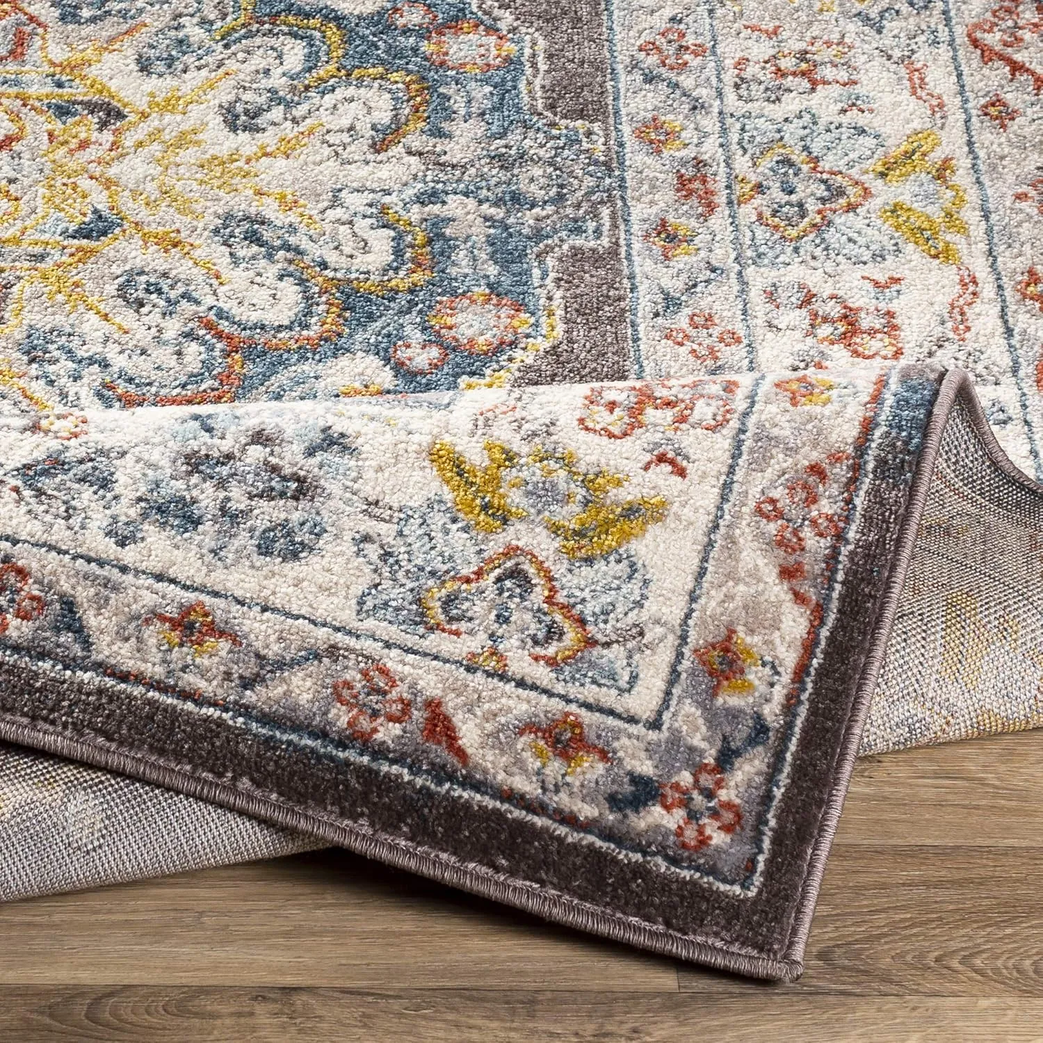 Livabliss Anja Oriental Medallion Area Rug,5'2" x 7',Dark Brown