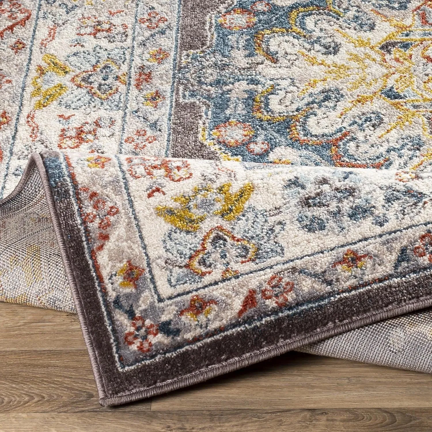 Livabliss Anja Oriental Medallion Area Rug,5'2" x 7',Dark Brown