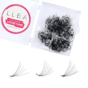 LLBA Promade Fans | Handmade Volume Eyelashes | Multi Selections From 3D To 16D | C CC D DD L M Curl | Thickness 0.03 ~ 0.1 mm | 8 - 20mm Length | Long Lasting | Easy Application (5D-0.05 C 10 mm)