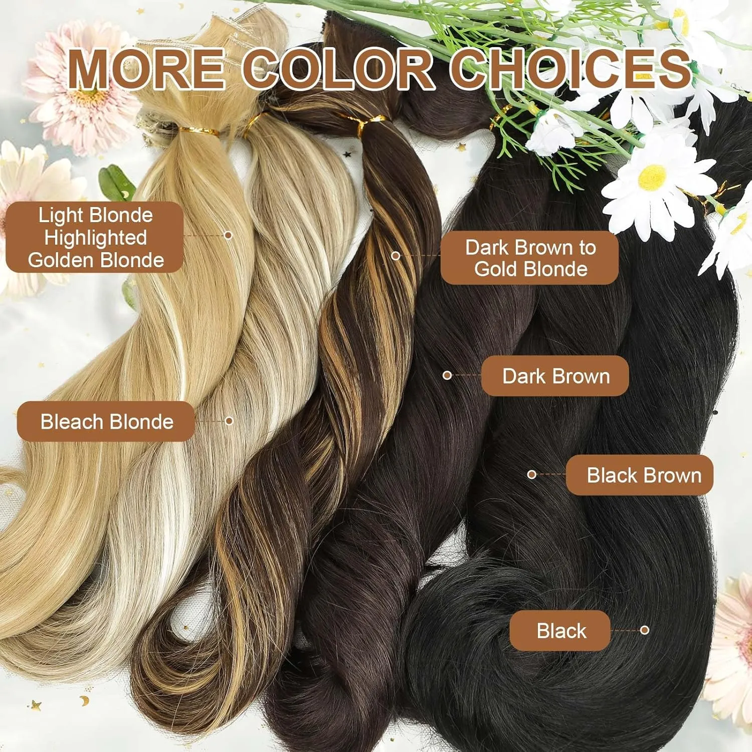 Lommel Hair Extensions, Black Hair Extensions for Women Long Stright Layered Hair Extension 20 Inch Synthetic Thick Invisible Lace Weft Hair Extension for Women(Black)