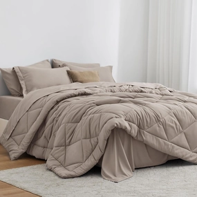 Love's cabin Twin Comforter Set Burlwood, 5 Pieces Twin Bed in a Bag, All Season Bedding Sets with 1 Comforter, 1 Flat Sheet, 1 Fitted Sheet, 1 Pillowcase and 1 Pillow Sham