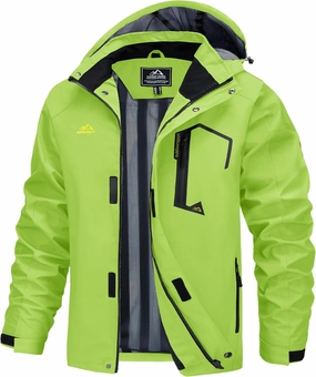 MAGCOMSEN Men's Lightweight Windbreaker Rain Jacket Raincoat with Detachable Hood for Hiking Fishing Activewear