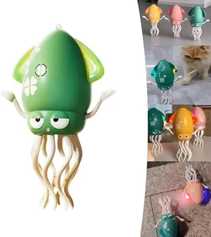 Magic Dancing Octopus Toy, Crazy 8-Leg Auto-Dance Octopus Toy, Crawling Dancing Automatic Obstacle Sensor Toys,Smart-Tentacle Self-Navigating Robotic Pet Toys for Indoor Cat Dog (Green, S)