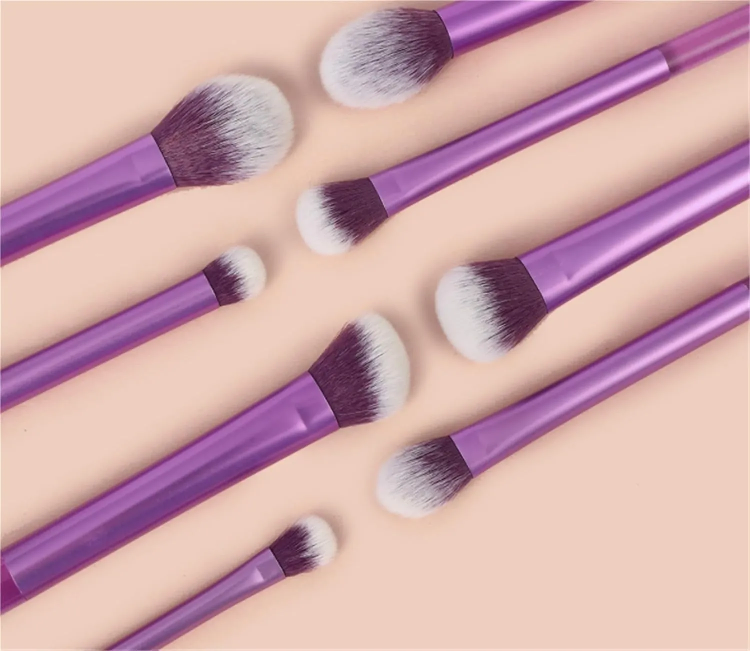 Make Up Brushes Set Makeup Brush Set 8 Pieces Bottom Transparent Handle Makeup Brushes for Contour Eyeshadow Makeup Tools Set(A)