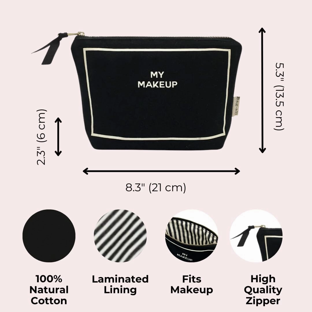 Makeup Bag for Women | Cosmetic Bag Organizer for Girls | Makeup Pouch for Traveling| Toiletry Bags for Women | Make Up Travel Pouches | Black