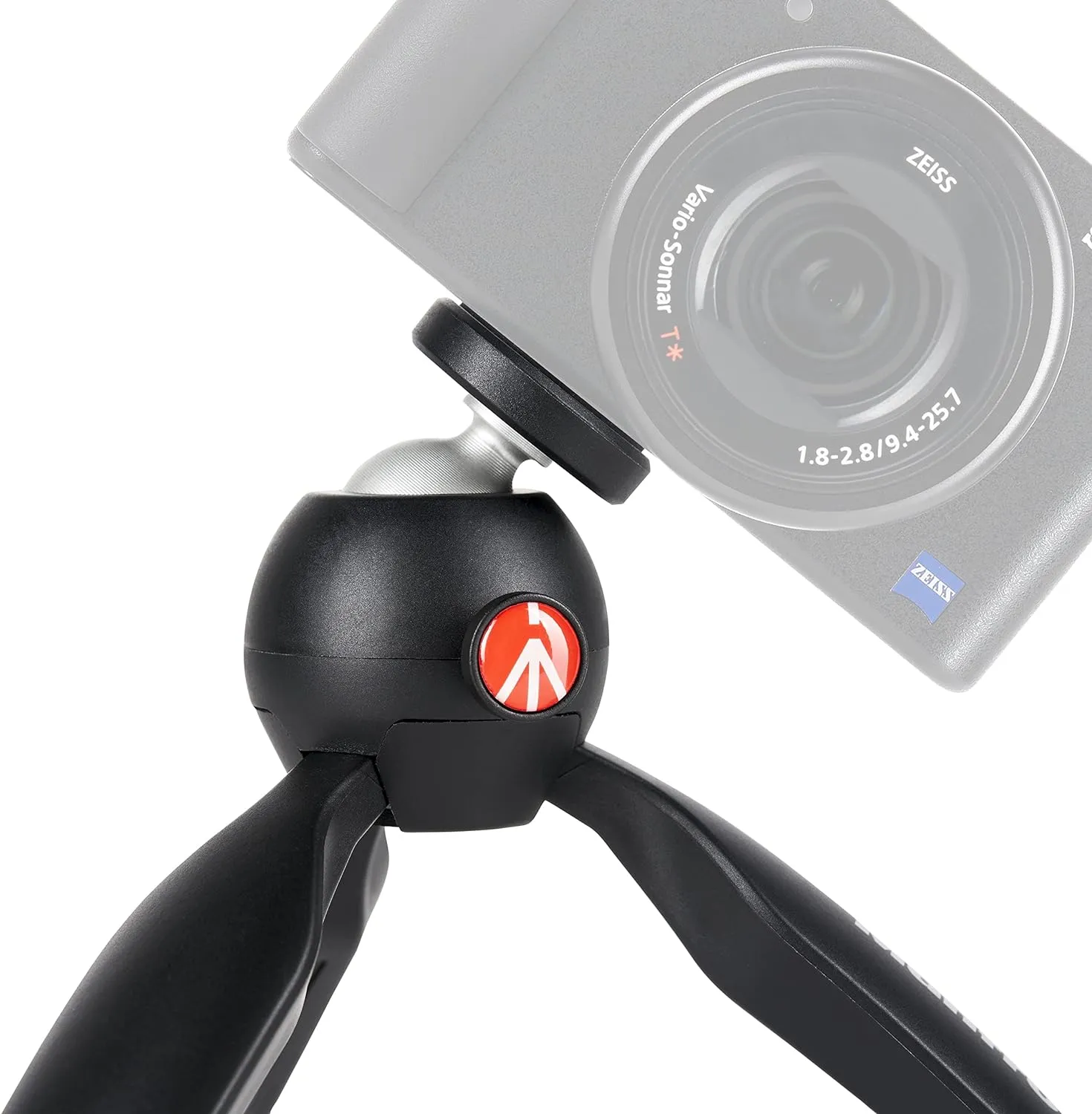 Manfrotto MTPIXIMII-B, PIXI Mini Tripod with Handgrip for Compact System Cameras, for DSLR, Mirrorless, Video, Made in Italy, Technopolymer and Aluminum, Black