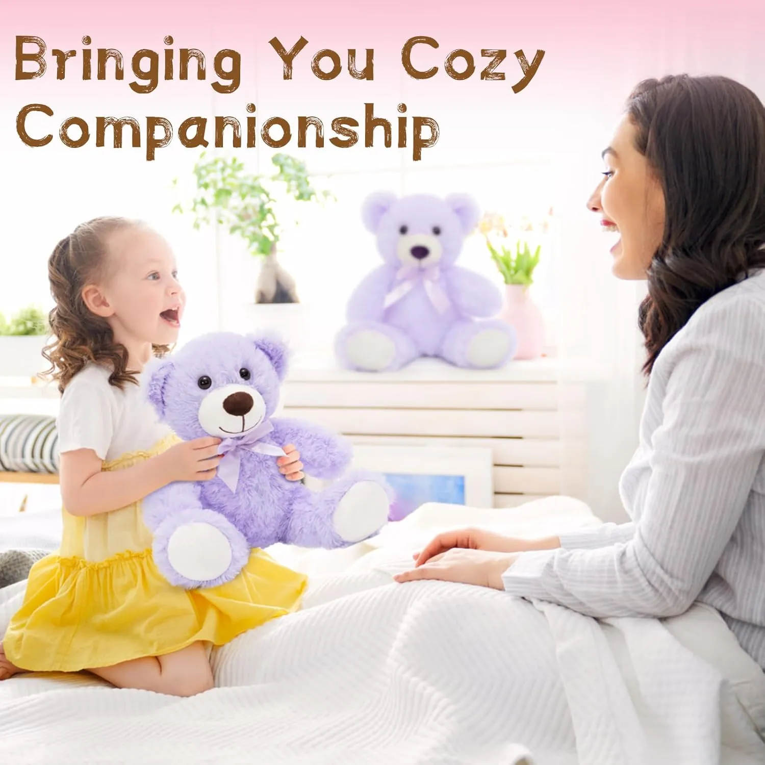 MaoGoLan Bulk Teddy Bear Baby Shower, 10 Packs Small Teddy Bear Stuffed Animals in Bulk,13.5" Small Stuffed Bears Plush for Wedding,Birthday,Christmas, Party Decorations,Purple