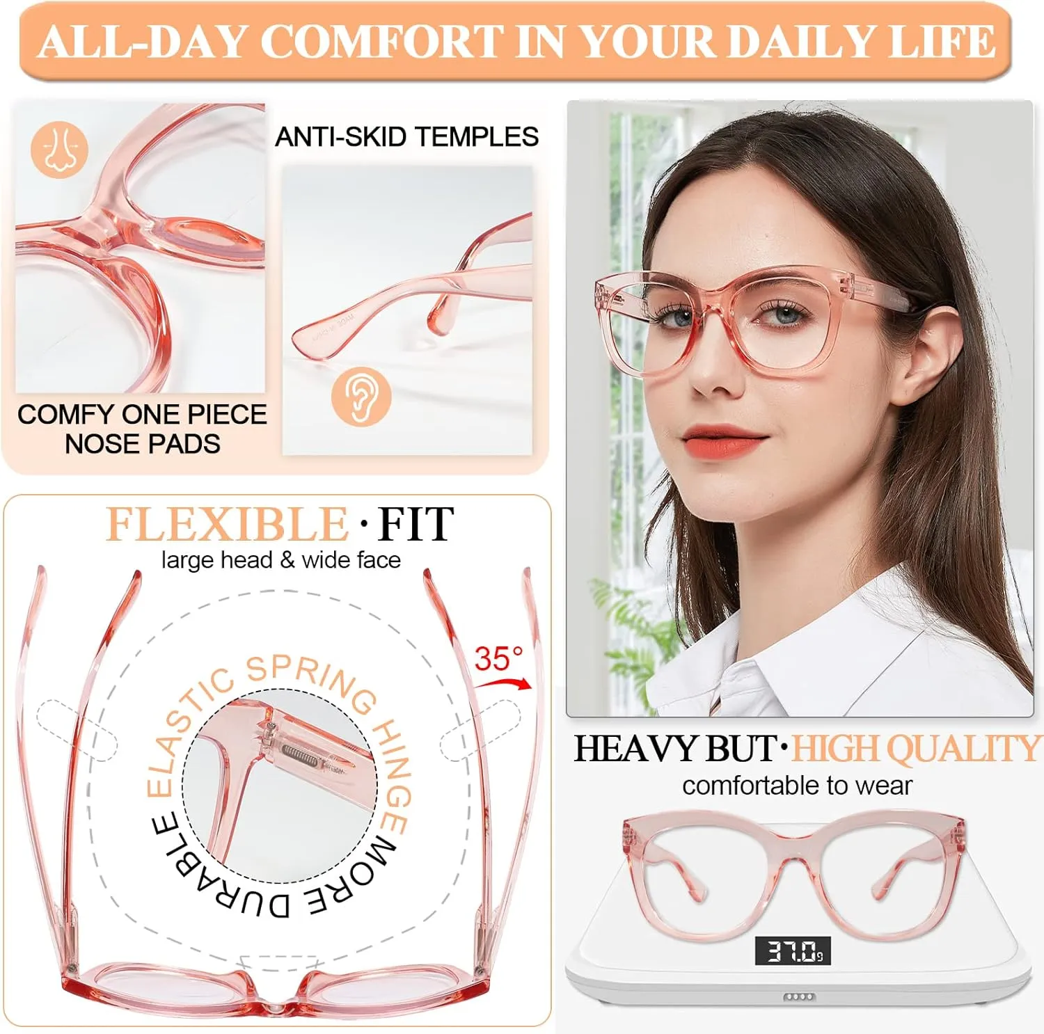 MARE AZZURO Oversized Bifocal Reading Glasses Women Blue Light Blocking Readers 1.0 1.25 1.5 1.75 2.0 2.25 2.5 2.75 3.0 3.5
