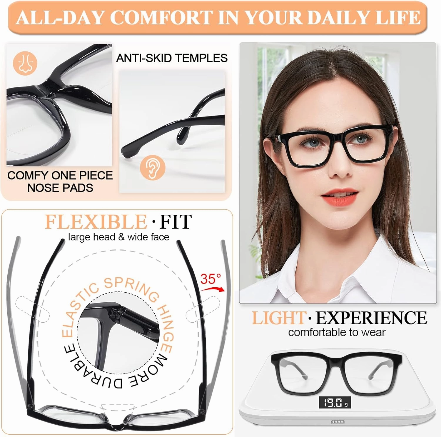 MARE AZZURO Large Bifocal Reading Glasses Women Blue Light Blocking Readers 1.0 1.25 1.5 1.75 2.0 2.25 2.5 2.75 3.0 3.5