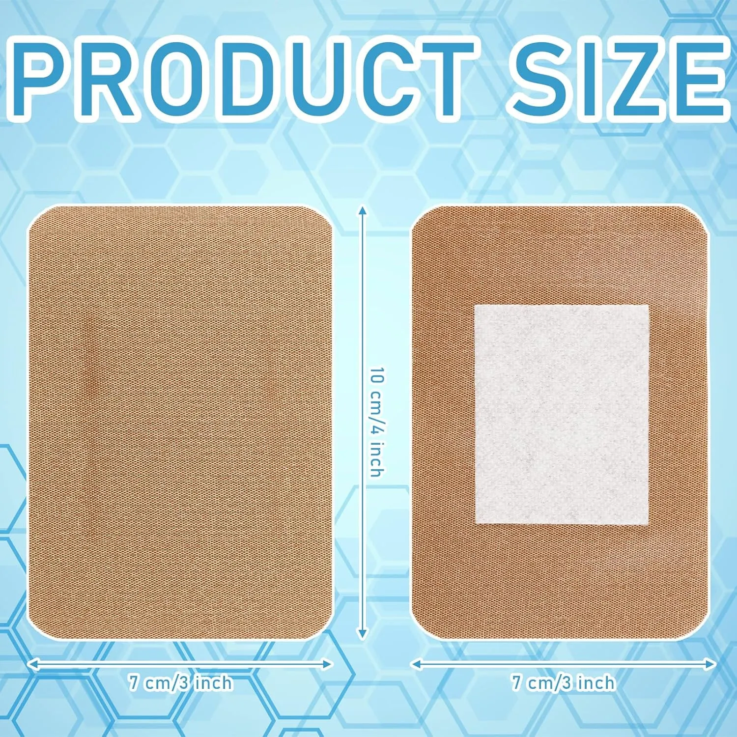 Marsui Large Bandages - Flexible Adhesive Fabric Bandages 3 x 4 Inch - Latex Free - 300 Pcs Assorted Size for First Aid Wound Care