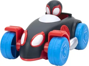 Marvel Spidey and his Amazing Friends Webbed Wheelie Vehicle - Miles Morales: Spider-Man Pull Back Vehicle - Features Built-in Super Hero