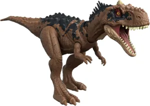 Mattel Jurassic World Dominion Roar Strikers Rajasaurus Dinosaur Action Figure with Roaring Sound and Attack Action, Toy Toy Physical & Digital Play