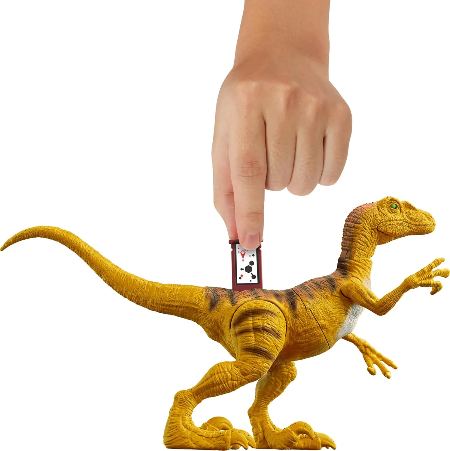 Mattel Jurassic World Strike Attack Dinosaur Toy with Single-Strike Action & Movable Joints, Velociraptor Action Figure Includes Digital Play