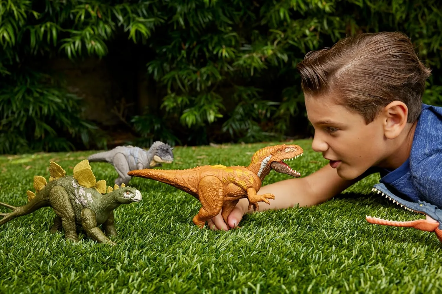 Mattel Jurassic World Wild Roar Dinosaur Toy with Sound & Attack Move, Megalosaurus Posable Action Figure Includes Digital Play, 11 inches Long