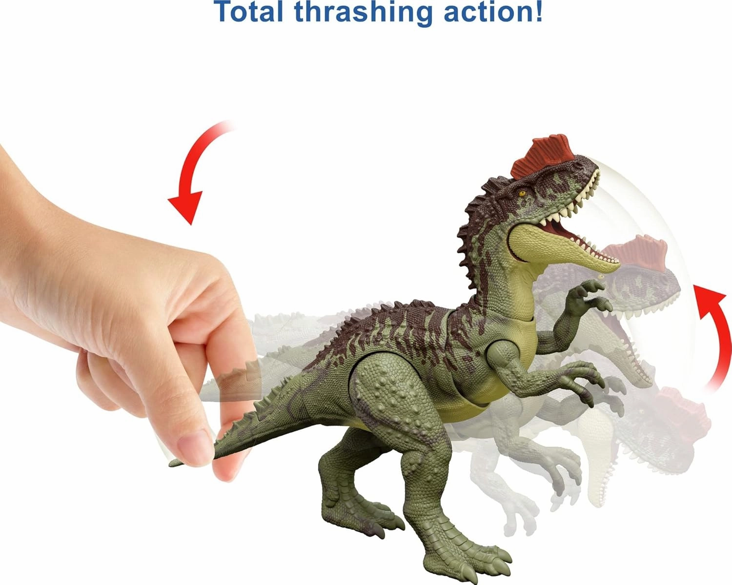 Mattel Jurassic World Dominion Massive Action Dinosaur Figure, Yangchuanosaurus Dino Toy with Attack Motion, Plus Downloadable App & AR