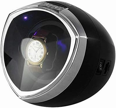 Mechanical Watch Shaker Single Automatic Watch Winder, with Smart Timer Control - Winding Box LED Illumination Quiet Motor 4 Rotation Modes (Color : W