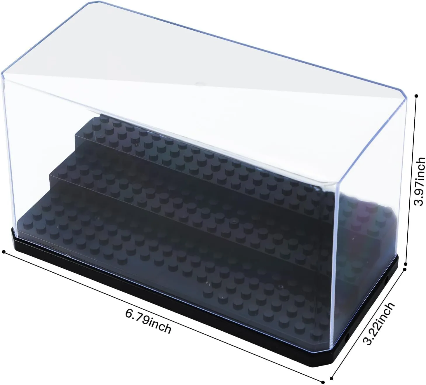 Medium-Sized Miniature Display Case for Figures, 2 Pack Building Block Display Cases for Collectibles, Acrylic Display Storage Box, Gift for Action Figure & Miniatures Toys Lovers