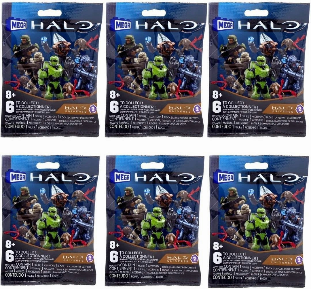Mega Construx Halo Universe Series 2 Blind Bag Mini Figures Complete Set of 6