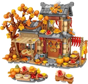 MEIEST Autumn House Building Blocks Set,Chinese Style Particle Construction Building Bricks Toy,Harvest Season Home Decoration