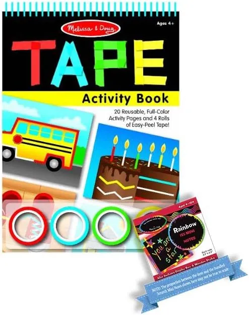Melissa & Doug Tape Activity Book & 1 Scratch Art Mini-Pad Bundle (03574)