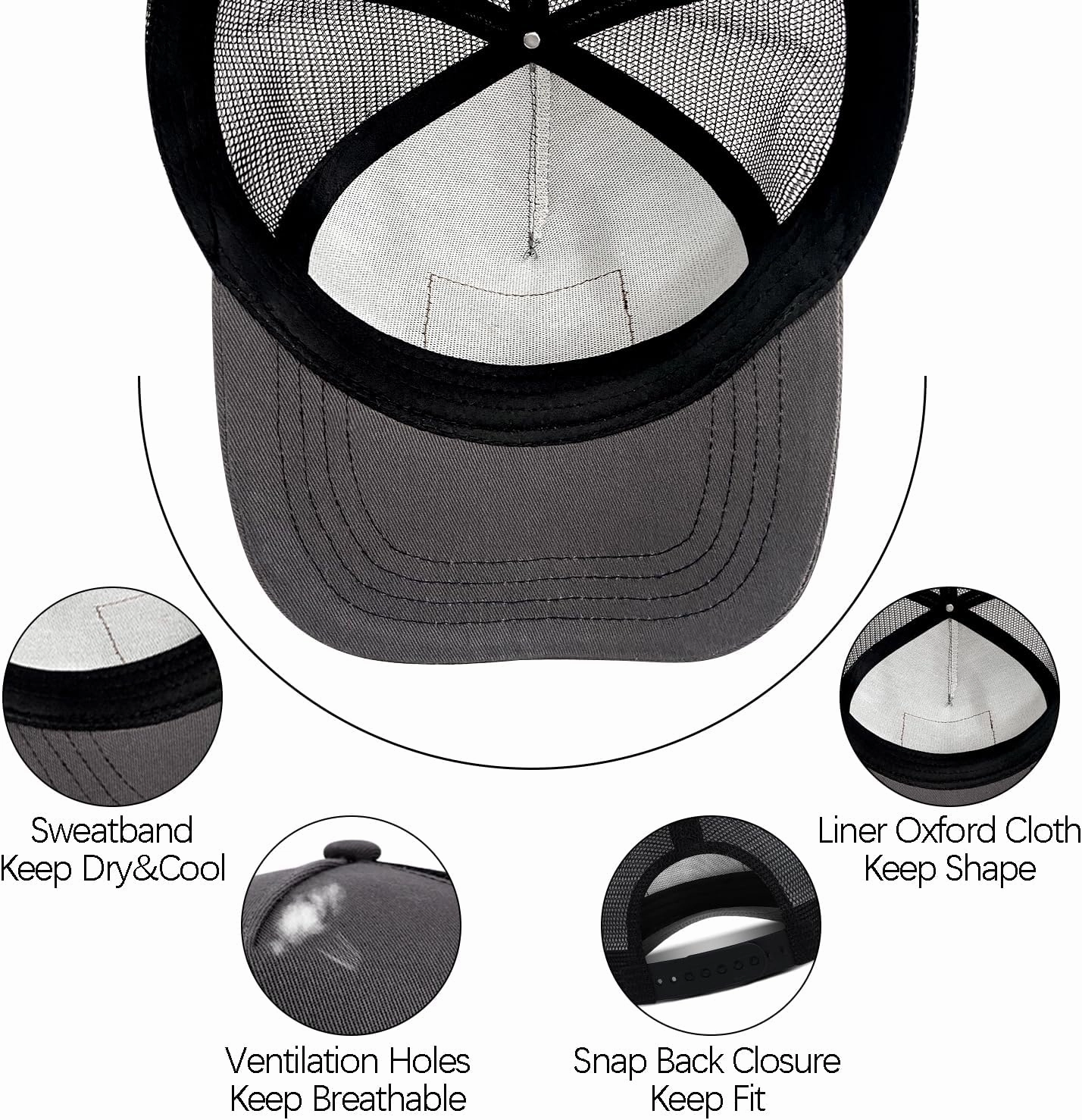 Men's Fishing Hat Father's Day Birthday Gifts for Dad Husband Grandpa, Leather Pattern Fishing Trucker Hat for Men