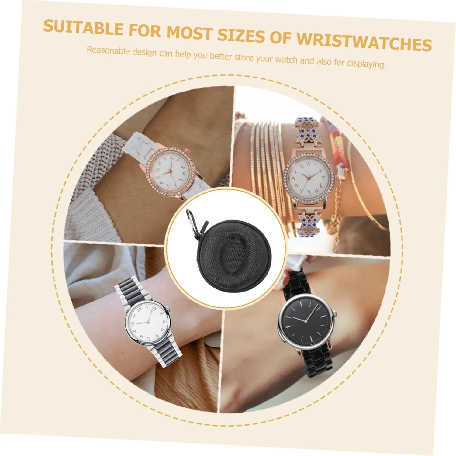 Mens Jewellery Box 4pcs Anti-Drop Watch Box Smartwatch Watch Case Portable Jewelry Bag Protable Band Storage Bag Water Proof Watch Travel Decor Portable Watch Container Household Flannel Anti-Scratch