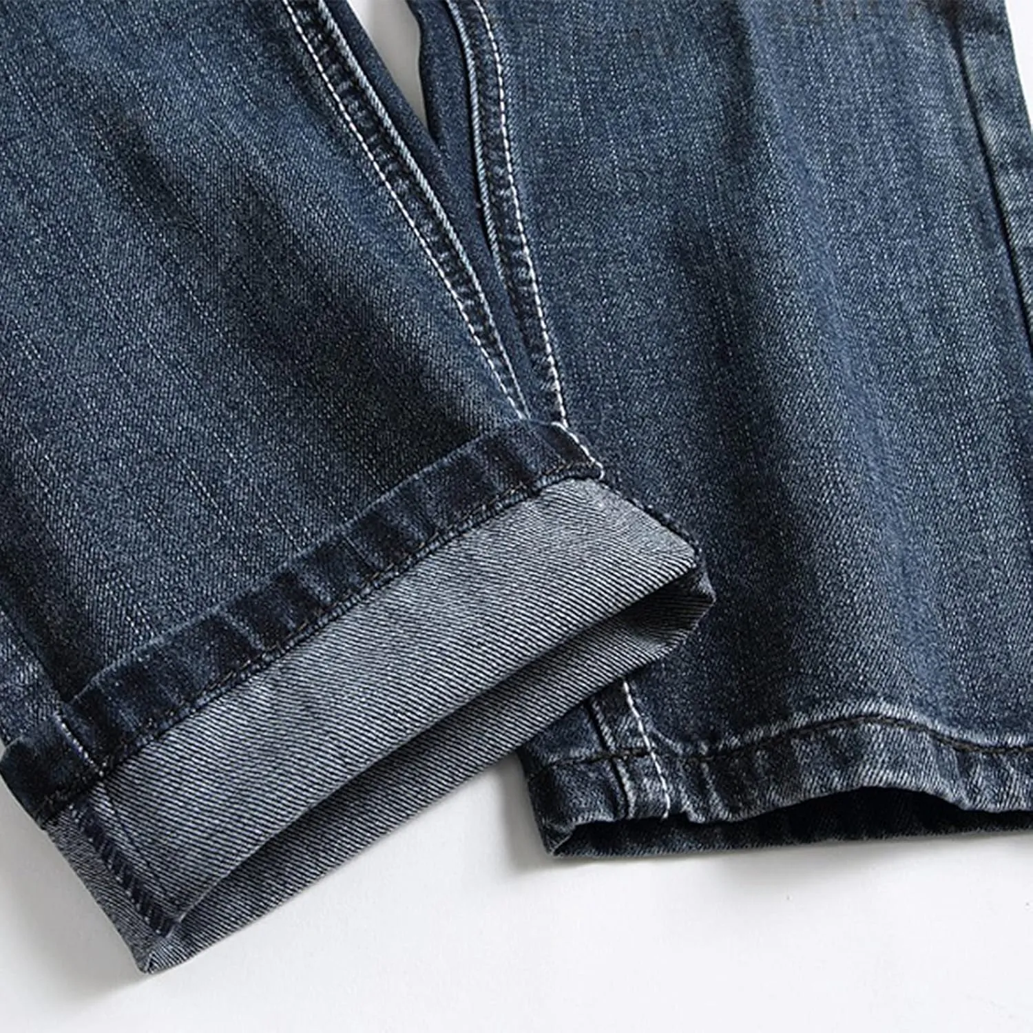 Men's Ripped Jeans Casual Stretch Button Zipper Pants with Pockets Relaxed Fit Denim Pants Boys Trendy Streetwear Jeans