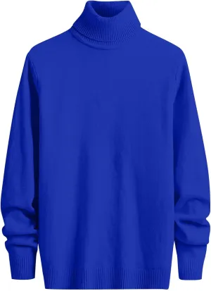 Mens Turtleneck Sweaters,Casual Basic Knitted Sweater Slim Long Sleeve Classic Solid Pullover Knitwear Tops
