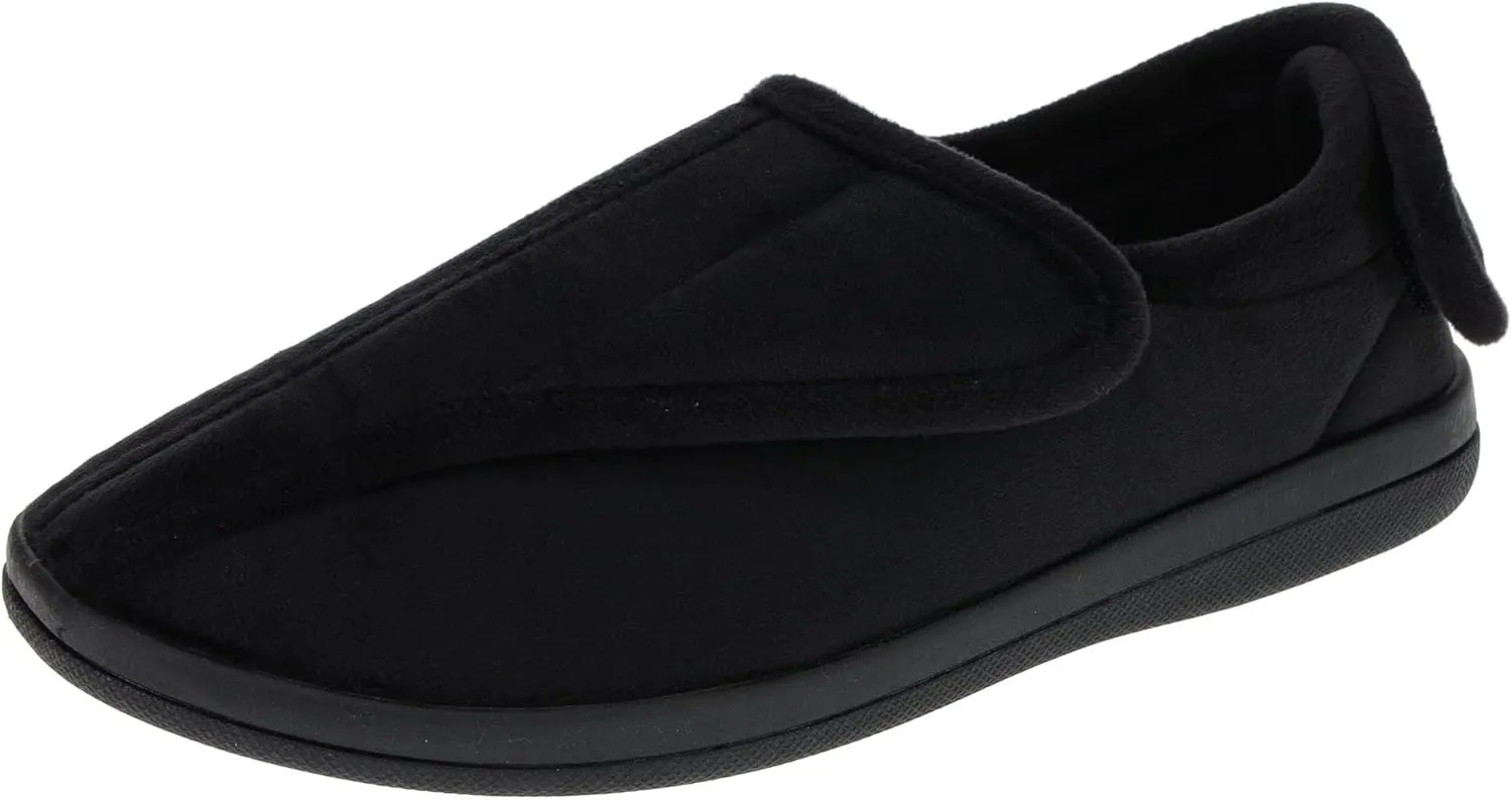 Men's/Women's Slippers MediFit Therapeutic House Shoes, Lace-free, Hook-and-Loop, Black, Size US Men's 6 / Women's 8