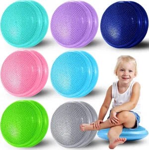 Meooeck 14 Pcs Inflated Wobble Cushion Flexible Seating for Classroom Elementary 13'' Wiggle Seat Stability Balance Disc Sensory Chair Pad with 2 Pcs Hand Pumps for Kids Students School Home Office