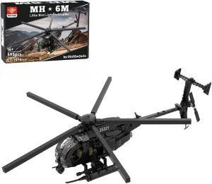 MH-6 Little Bird Helicopter Model Building Kit, Military Series Building Block Set, Creative Interactive Building Toy for Teens and Up (595PCS )