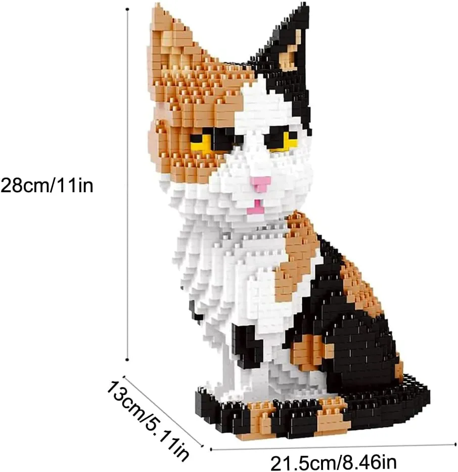 Micro Mini Blocks cat Building Animal Set DIY 3D Building Toy Bricks for Kids or Adult Colorfull cat(Large) 4800PCS