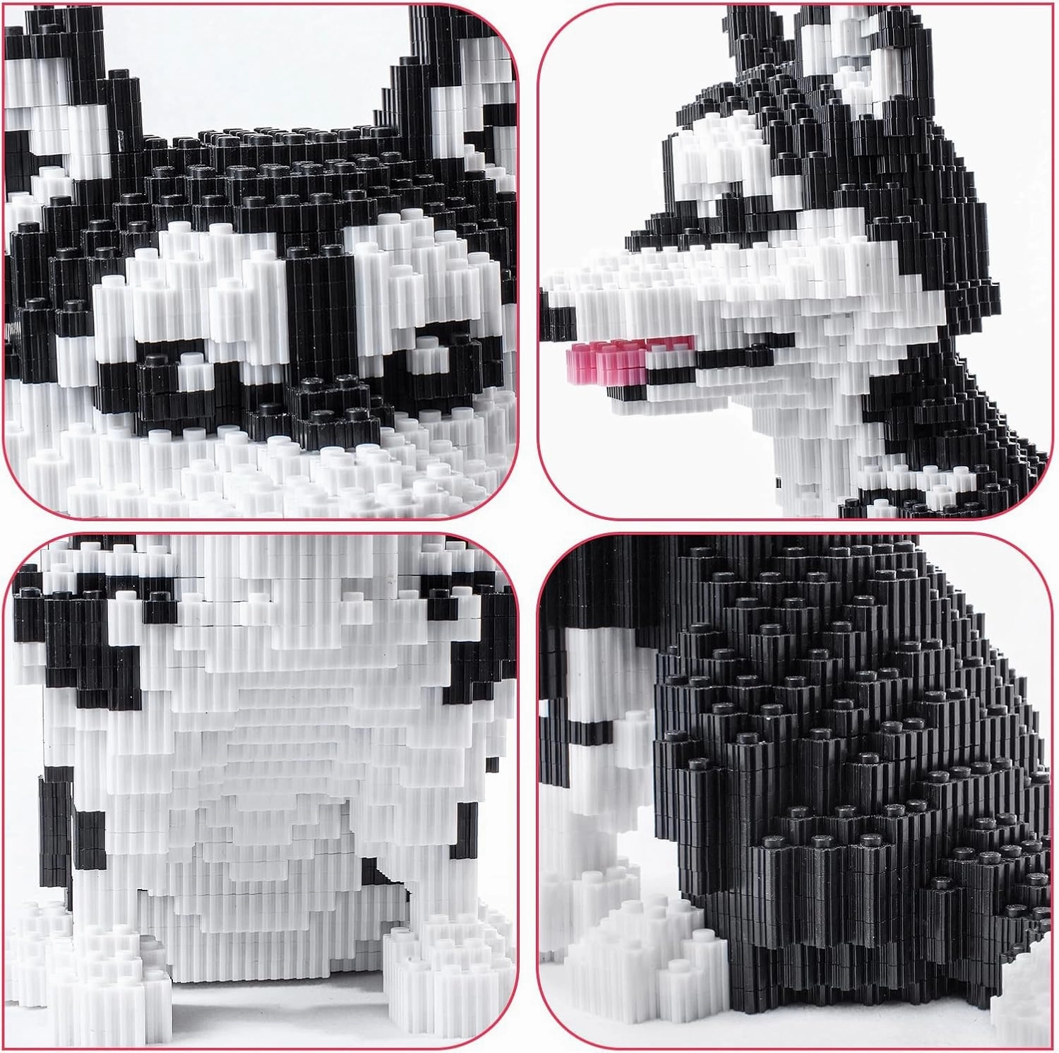 Micro Dog Building Husky Set, DIY Animal 3D Puzzle Building Toy Bricks Set, Educational Particle Building Blocks Toys Kits Gifts for Kids or Adult (6400PCS)