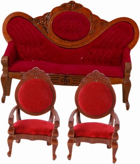 Milisten 2sets Dollhouse Furniture Vintage Mini Sofa Chair Practical Couch Props for Doll House Layout Mini House Accessories for Imagination and Play 3pcs*2
