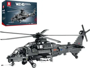 Military Helicopter Building Set, WZ-10 Helicopter Toy Plane Model Home Decor, Military Army Airplane Building Kit for Teens Adults, Gifts for Collectors and Aviation Enthusiasts 14  (1366PCS)