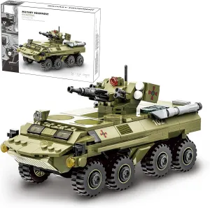 Military Vehicle Building Blocks Sets,Armored Model Brick Set Highly Detailed Set for Military Enthusiast, Teens and Adults (BTR-4 "BUCEPHALUS)