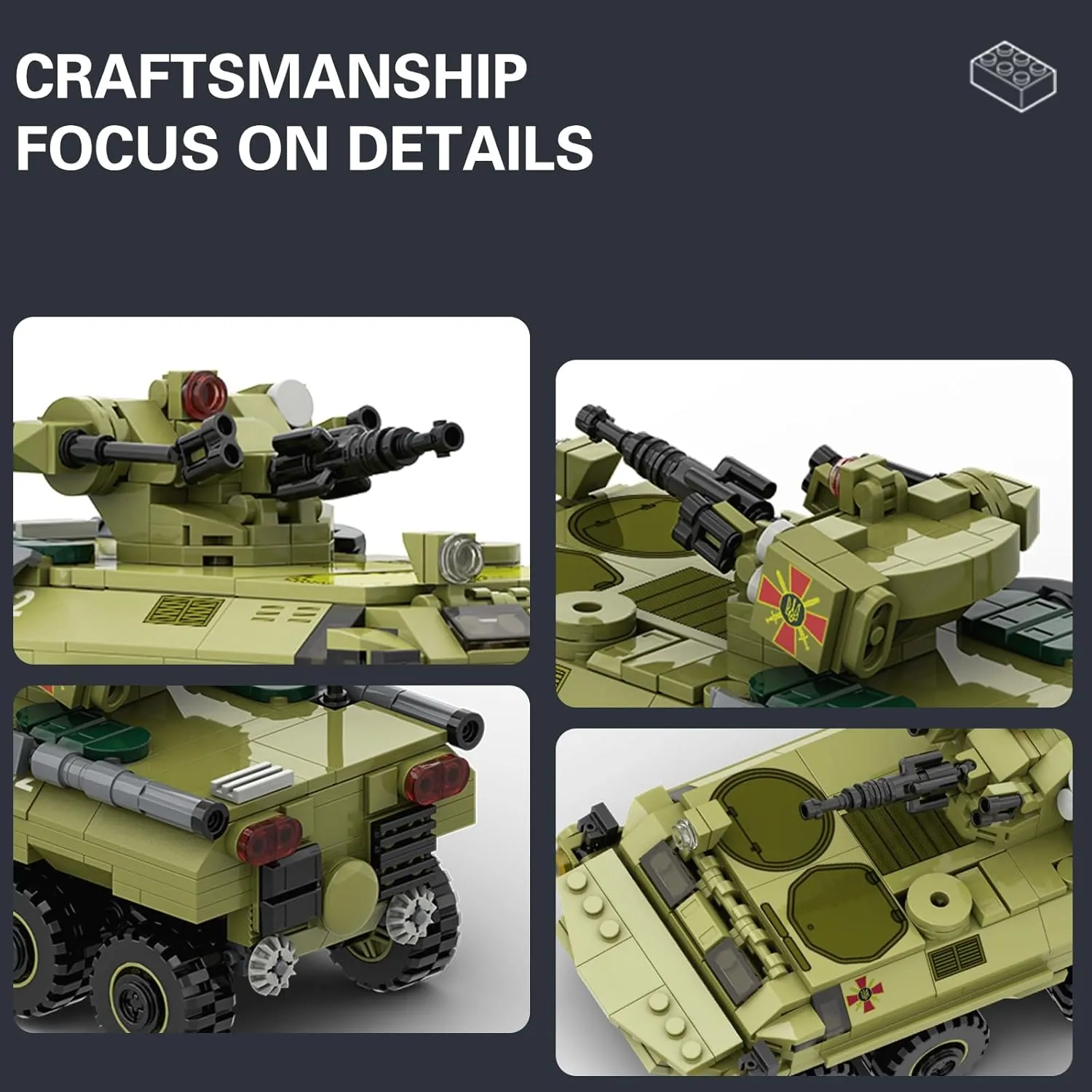 Military Vehicle Building Blocks Sets,Armored Model Brick Set Highly Detailed Set for Military Enthusiast, Teens and Adults (BTR-4 "BUCEPHALUS)