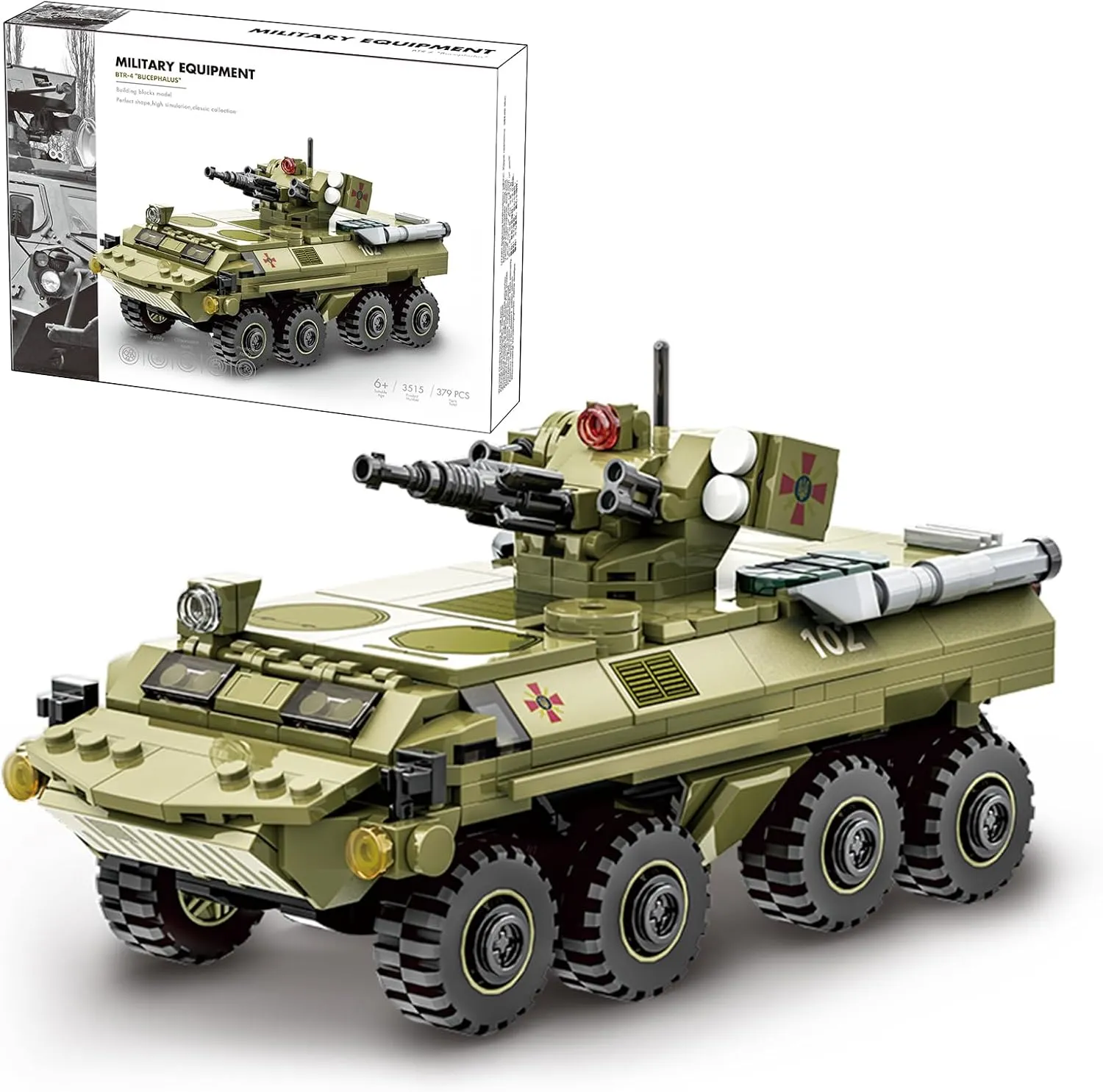Military Vehicle Building Blocks Sets,Armored Model Brick Set Highly Detailed Set for Military Enthusiast, Teens and Adults (BTR-4 "BUCEPHALUS)