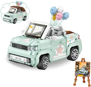 Mini-Cabriolet Car Building-Blocks Set- Technic Mini 2 in 1 Vehicle Vacation Car Model Construction Building Blocks Collection Set 779 PCS for Adults and Family