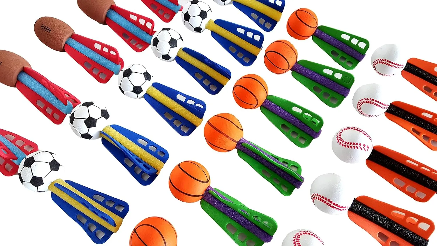Mini Foam Sports Ball Rocket Launcher Party Favors, Basketball, Baseball, Soccer, Football Foam Rocket Party Favors