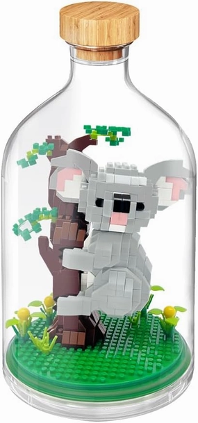 Mini Building Blocks Animals Sets - 608PCS Mini Bricks Koala Building Set with Dust Cover for Office Home Decor, Creative Birthday Gifts for Adults and Ages 14 